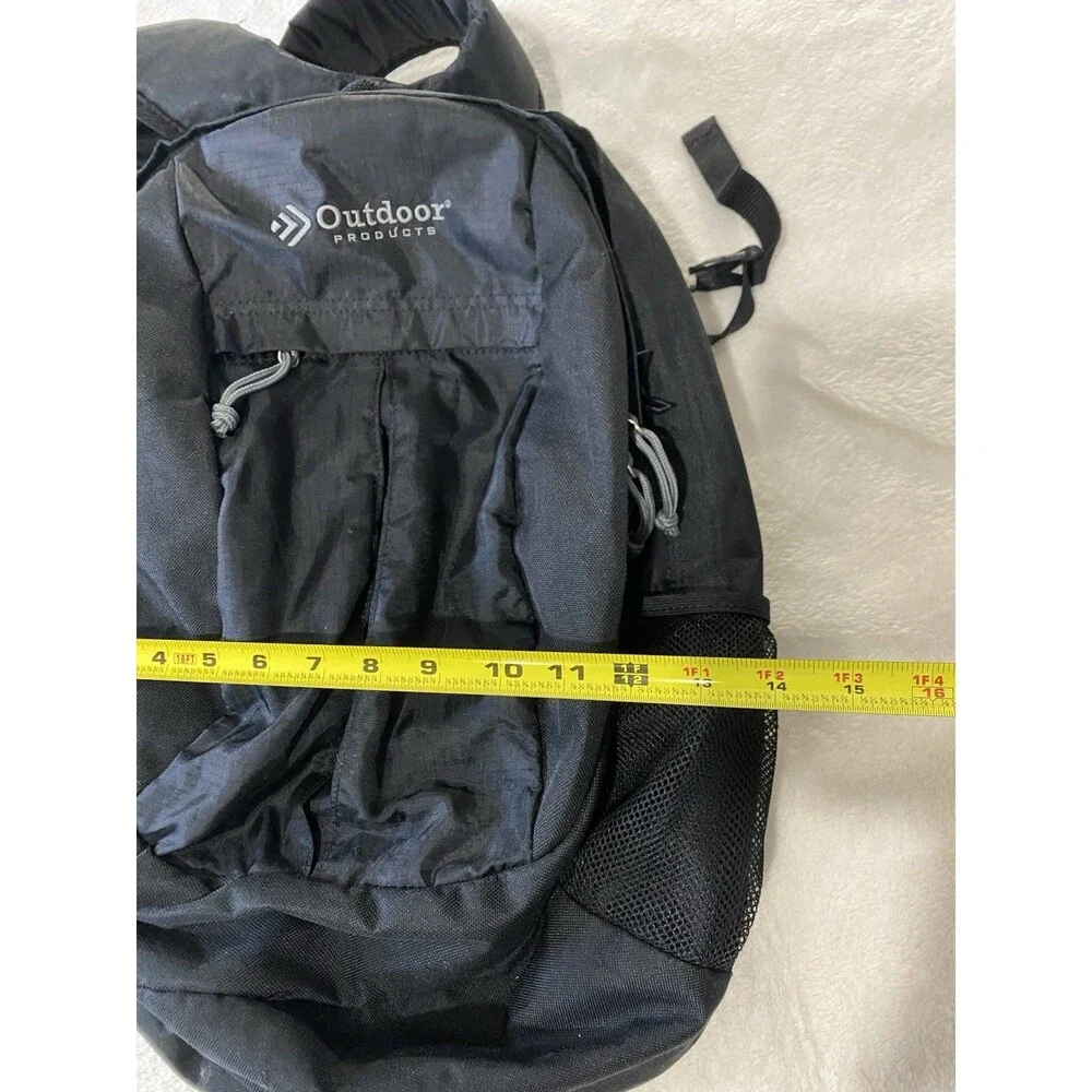 Outdoor Products Black Backpack Daypack School Travel Hiking Bag Mesh Pocket Gym